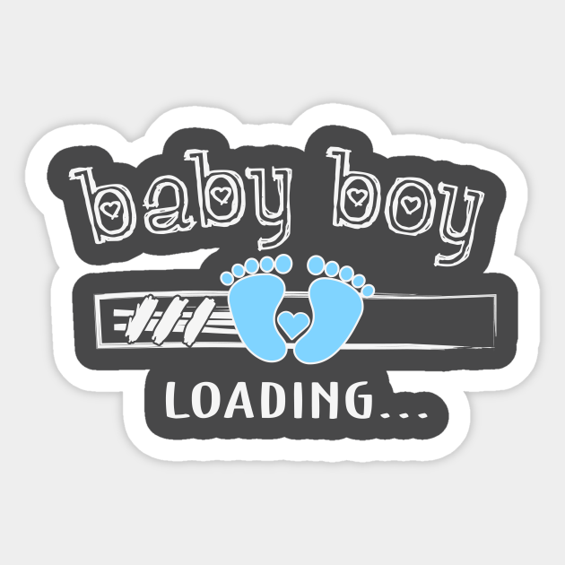 Baby boy Loading Pregnancy Sticker TeePublic